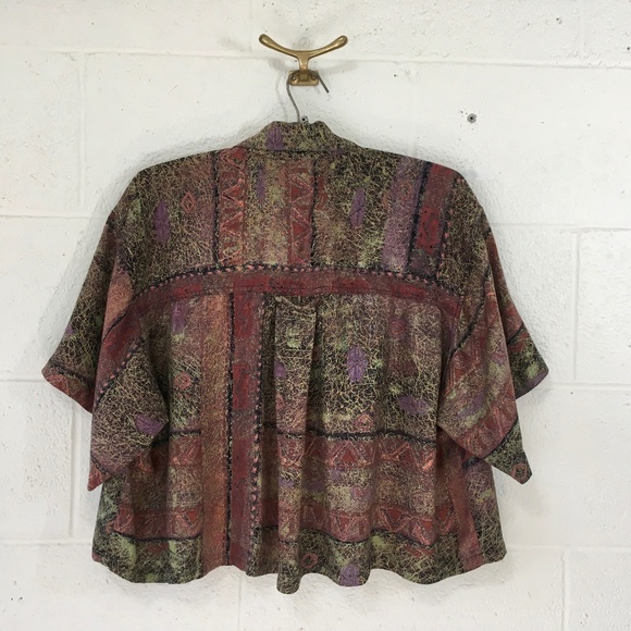 Vintage 80's Chinese-inspired Crop Top - Picture 2 of 8